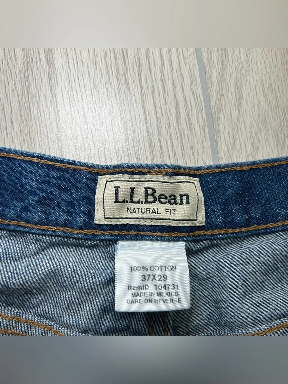 L.L. Beans Jeans Men’s 37X29 Blue Denim Natural Fit Straight Leg 100% Cotton